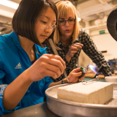 Student working with a faculty member