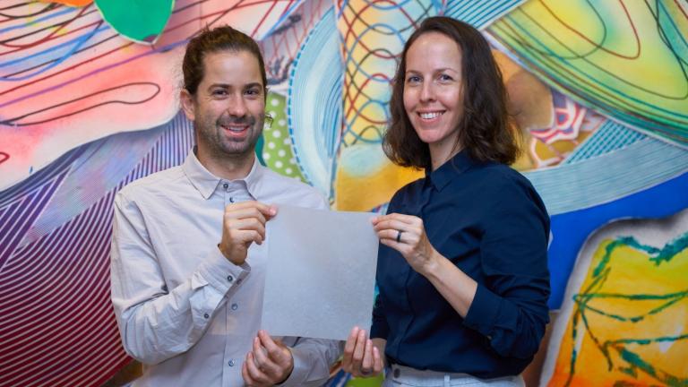 Jose Tomas Dominguez (left) and Paloma Gonzalez-Rojas, both co-founders of Atacama Biomaterials.