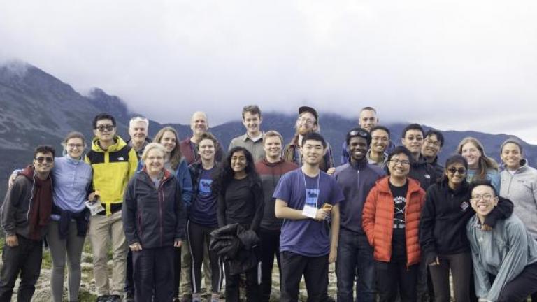 Students on top of Mt. Washington.