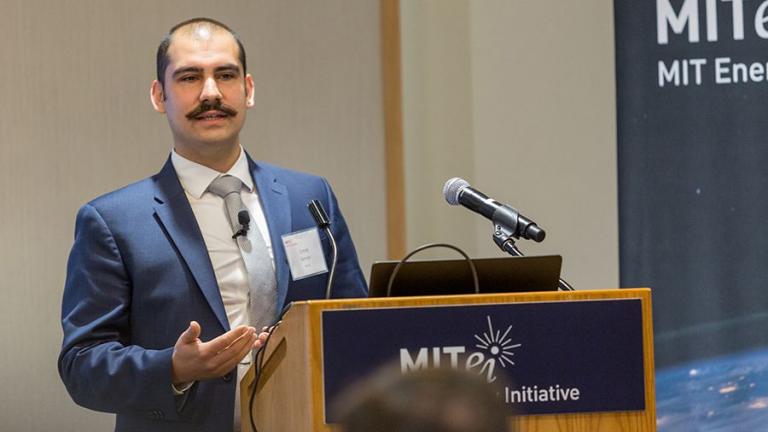 Emre Gençer discusses hydrogen at the MIT Energy Initiative’s 2019 Spring Symposium.