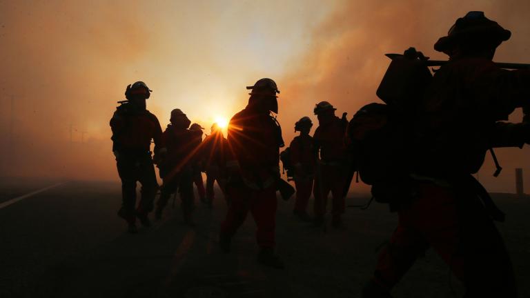 Firefighters battle the Bond Fire in Southern California late last year.