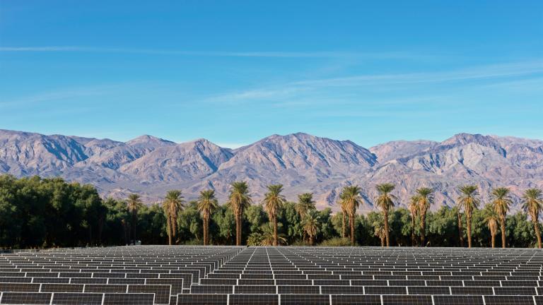 A solar farm in California's Death Valley.