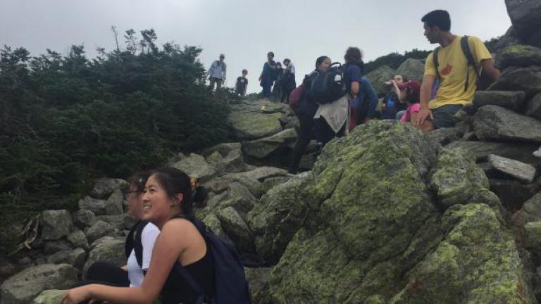 Students in rocky outcrop