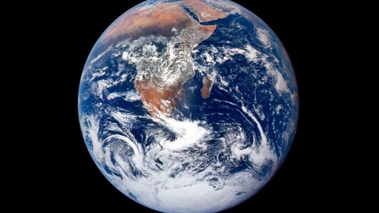 This iconic photograph of Earth, taken by Apollo 17 astronauts on December 7, 1972, is considered NASA’s most widely distributed picture. It is the first photograph that clearly showed the full Earth.