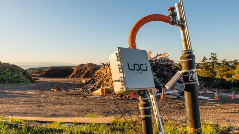 The startup Loci Controls, begun at MIT, uses solar-powered devices to improve methane capture at gas collection wells in landfills.