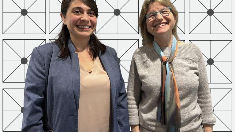 Associate professor of civil and environmental engineering Desirée Plata (left), and MIT President Sally Kornbluth.