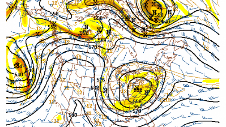 Weather map of North America