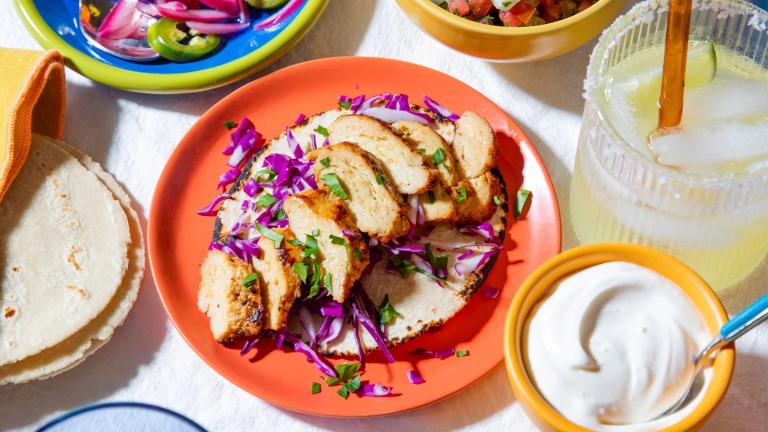 Plate of chicken made by lab-grown meat company