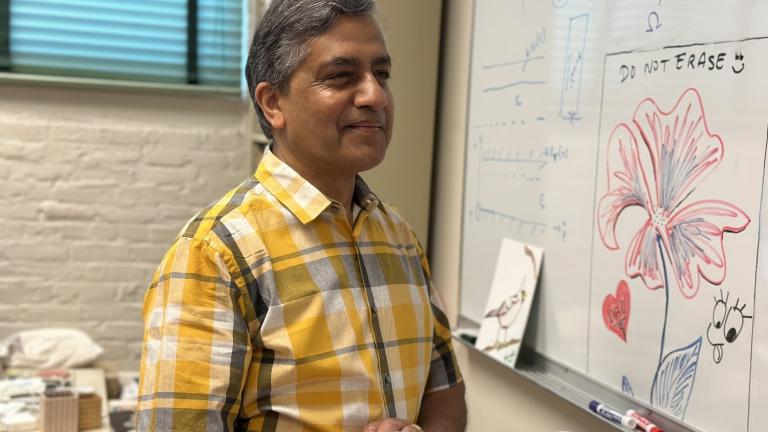 Abhay Ram, a principal research scientist at the MIT Plasma Science and Fusion Center and a co-author of the recently-published paper "Dyson maps and unitary evolution for Maxwell equations in tensor dielectric media," took to his whiteboard to explain the significance of Dyson maps and quantum computing.