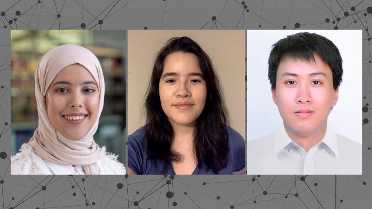 MIT undergraduates (left to right) Aljazzy Alahmadi, Andrea Garcia, and Quynh Nguyen were able to continue research opportunities made possible by nuclear science and engineering faculty.