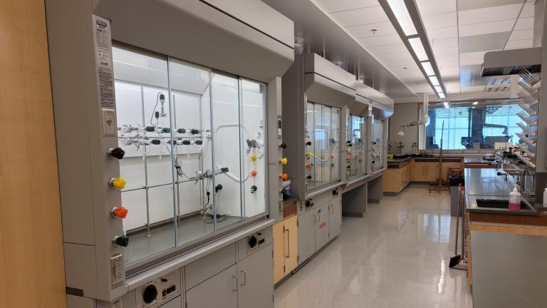 Fume hoods like these are placed into hibernation mode when they are no longer in use for the day. Since employing the use of hibernation mode, the unoccupied Undergraduate Teaching Lab air change rate has plummeted from 11 air changes per hour to seven ACH, drastically shrinking unnecessary energy outflow, saving MIT an estimated $21,000 per year.