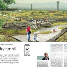 John Lienhards OpEd in the World Energy Magazine featuring an CGI image of an urban wetland system