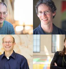 The 2021 MacVicar Faculty Fellows are: (clockwise from top left) Michael Short, Larry Guth, Elsa Olivetti, and Michael Yaffe.