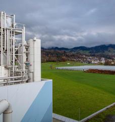 Carbon capture machine near green field