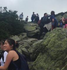 Students in rocky outcrop