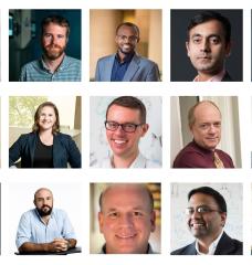 The 2023 J-WAFS seed grant recipients are: (top row, l-r) Sara Beery, David Des Marais, Aristide Gumyusenge, Rohit Karnik, Darcy McRose; (middle row, l-r) Carlos Portela, Ariel Furst, Alexander Radosevich, Timothy Swager, Rajeev Ram; (bottom row, l-r) Michael Triantafyllou, Otto Cordero, Robert Vincent, Kripa Varanasi, Angela Belcher.