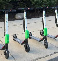 Based on usage trajectories, MIT and SMART researchers found scooter-sharing more popular than bike-sharing in two areas of Singapore. Seen here: scooters for rent in the United States.