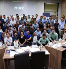 MINE Program students and other program participants at a hackathon in Salvador, Brazil, are pictured here before the Covid-19 pandemic interrupted such gatherings.