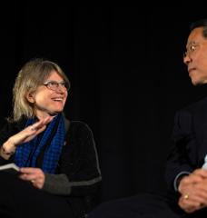 The Energy Conference featured a keynote discussion between MIT President Sally Kornbluth and MIT’s Kyocera Professor of Ceramics Yet-Ming Chiang, in which Kornbluth discussed her first year at MIT as well as a recently announced, campus-wide effort to solve critical climate problems known as the Climate Project at MIT. 