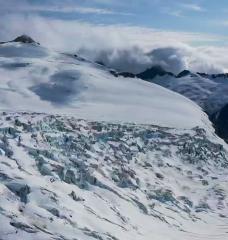 The rate of glacier ice flow is more sensitive to stress than previously calculated, according to a new study by MIT researchers that upends a decades’ old equation used to describe ice flow. Pictured is the Juneau ice field in Alaska.