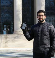 PhD candidate Meshkat Botshekan is one of the developers of Carbin, an app that allows users to crowdsource road-quality data with their smartphones.