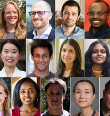 (Top row, left to right:) Iwnetim (Tim) Abate, Kaitlyn Becker, Brandon J. DeKosky, Mohsen Ghaffari, Aristide Gumyusenge, Mina Konakovic Lukovic. 
(Middle row, left to right:) Darcy McRose, Qin (Maggie) Qi, Manish Rhaghavan, Ritu Raman, Nidhi Seethapathi, Vincent Sitzmann. 
(Bottom row, left to right:) Tess Smidt, Loza Tadesse, Cesar Terrer, Haruko Wainwright, Martin Wainwright.