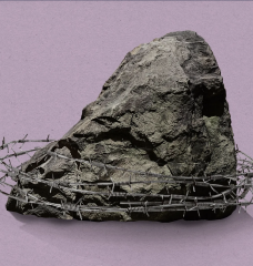 barbed wire around a mineral