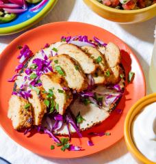 Plate of chicken made by lab-grown meat company