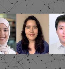 MIT undergraduates (left to right) Aljazzy Alahmadi, Andrea Garcia, and Quynh Nguyen were able to continue research opportunities made possible by nuclear science and engineering faculty.