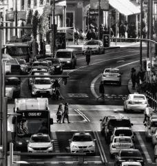 Traffic in Madrid, Spain